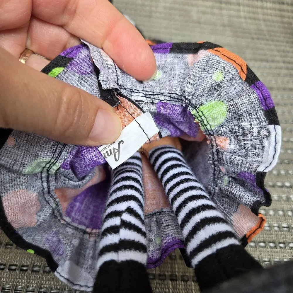 Annalee Doll 2014 Witch Halloween Spooky Polka Dot Hat